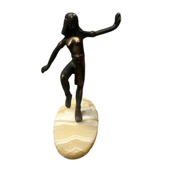 Brass Cleopatra Figurine on Marble Base Collectible! - Picture 1 of 11